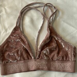 PINK Victoria's Secret Velvet Bralette in Dusty Rose